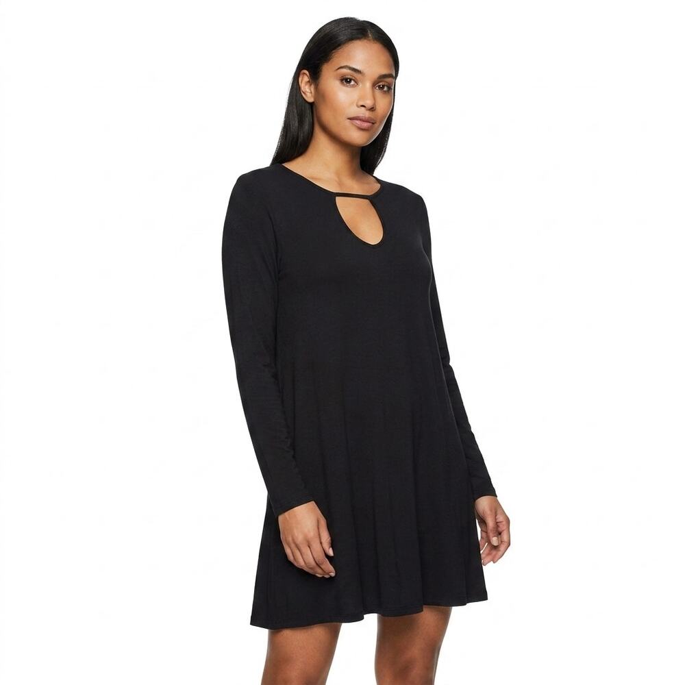 mts Made in USA Black Trapeze & Swing Short Lightweight Dress Women Size M